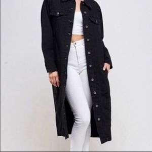 Elegant Long black Denim Jacket Almost Sold Out
